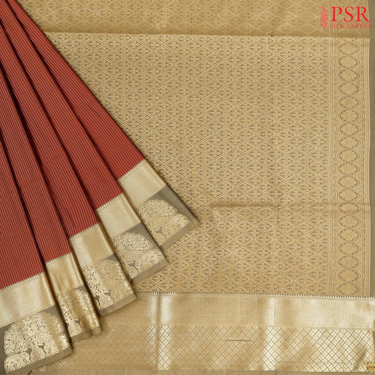 Copper Soft Art Silk Saree