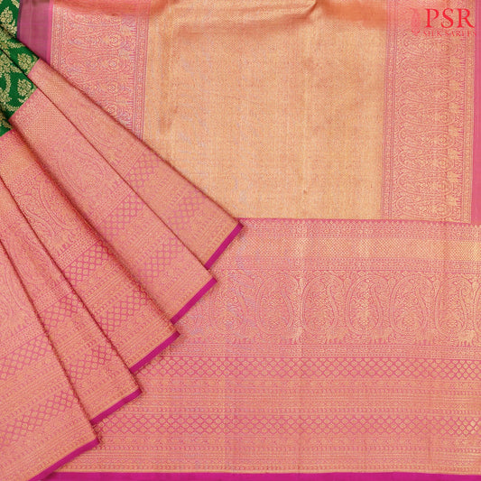 Emerald Green Kanchipuram Jacquard Silk Saree