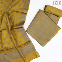 Mustard Yellow Tassar Dress Material