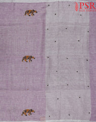 Lilac Purple Linen Saree