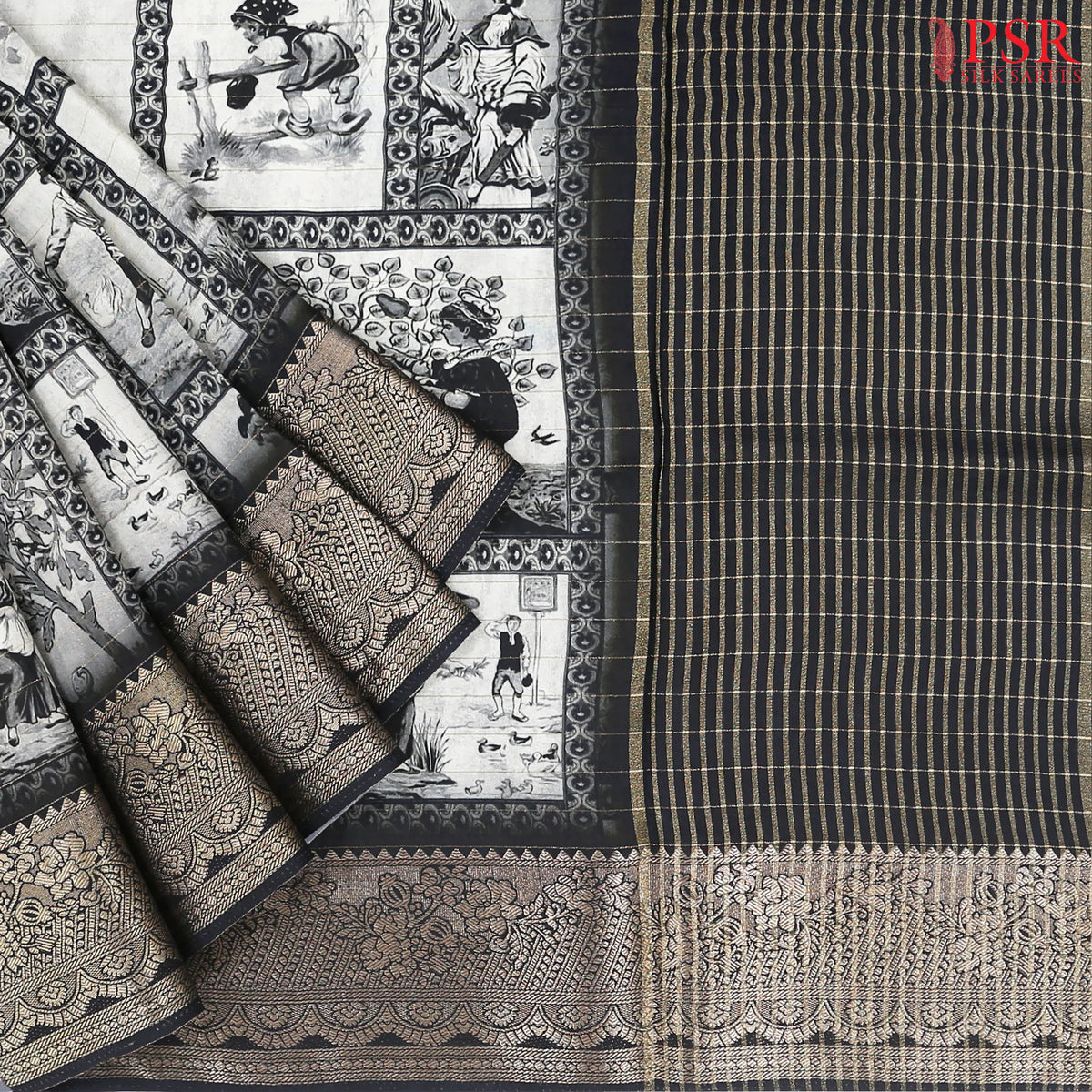 Grey Modal Silk Saree