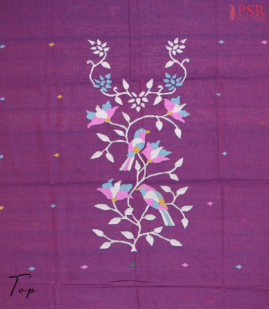 Dark Purple Byloom Cotton Dress Material