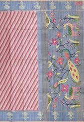 Shades Of Pink Semi Tussar Saree