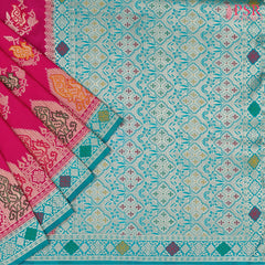 Dark Pink Semi Banaras Saree