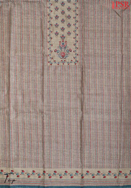 Chikoo Silk Cotton Dress Material