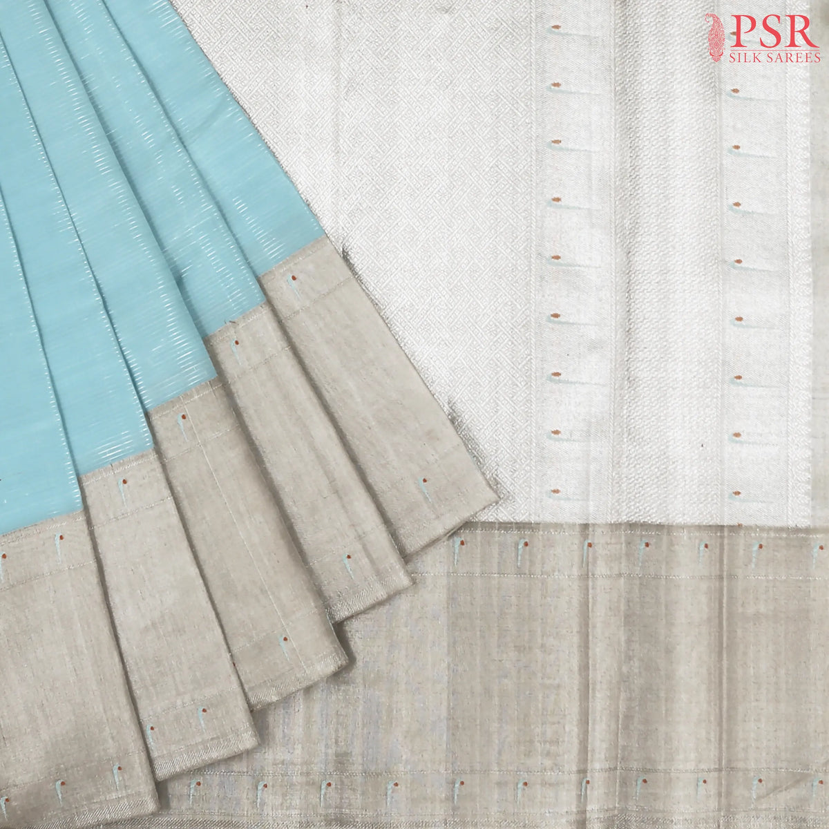 Pastel Blue Kanchipuram Silk Saree