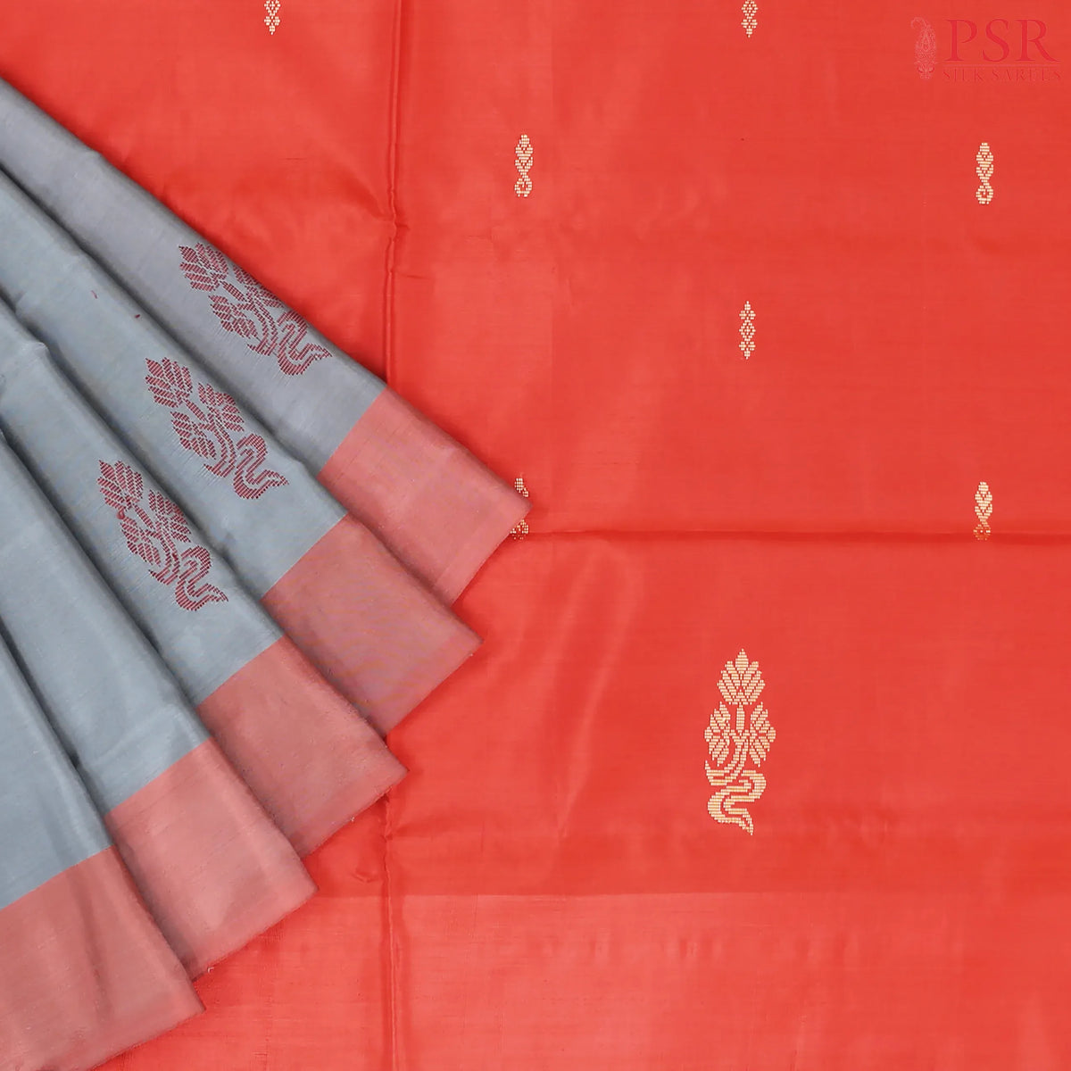 Steel Grey Vazhainaar Silk Saree