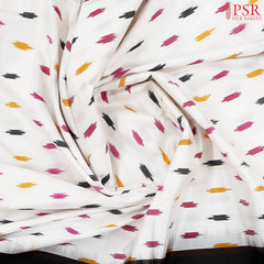Daisy White Pochampally Silk Saree