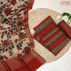 Barn Red Silk Cotton Dress Material