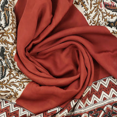 Antique Red Modal Silk Saree