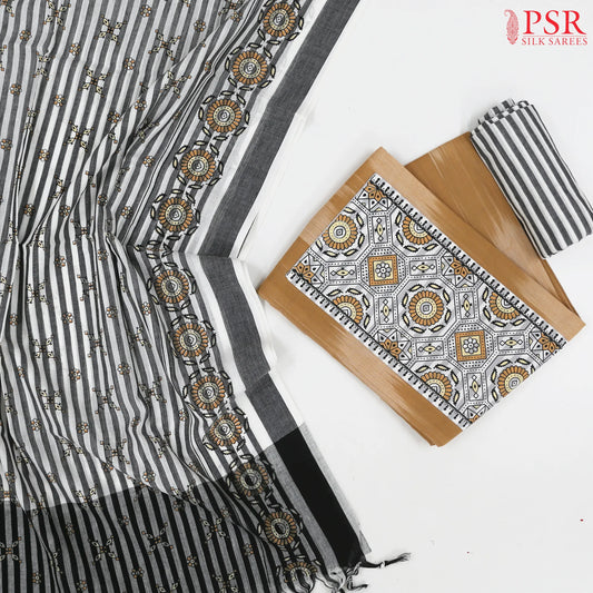 Tan Chirala Cotton Dress Material