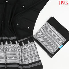 Black Jamdani Cotton Dress Material