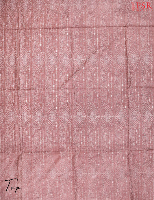 Onion Pink Kosa Embroidery Dress Material