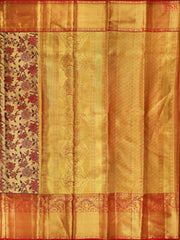 Golden Tan Kanchipuram Jacquard Tissue Silk Saree