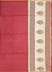 Desire Red Kadhi Tussar Embroidery Silk Saree