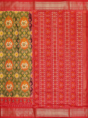 Olive Pochampally Ikat Silk Saree