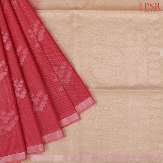 Cerise Silk Cotton Saree