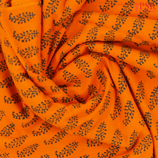 Orange Jaipur Cotton Print Running Material