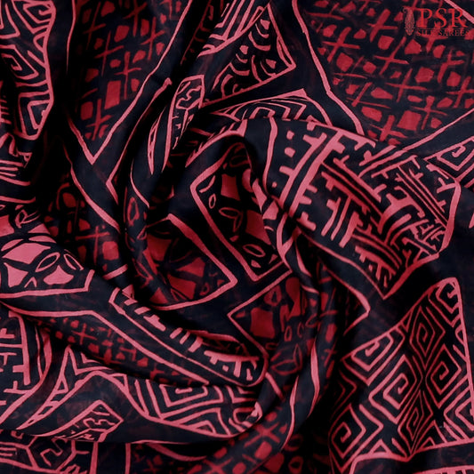 Black Chanderi Silk Cotton Saree