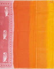 Coral Red Linen Saree