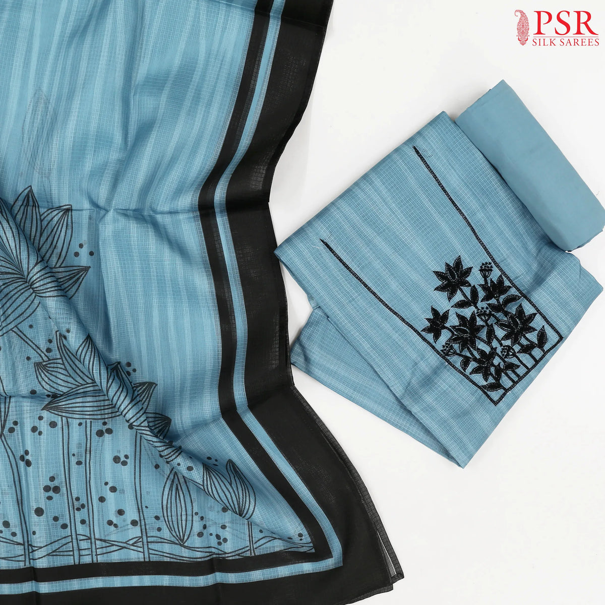 Steel Blue Kota Dress Material