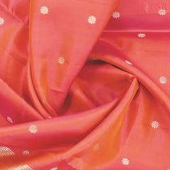 Coral Pink Fancy Kanchipuram Silk Saree