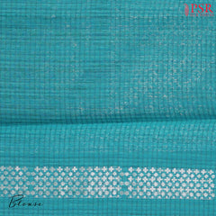 Cyan Semi Tussar Saree