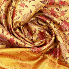 Golden Tan Kanchipuram Jacquard Tissue Silk Saree