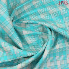 Tiffany Blue & Off White Kanchipuram Silk Saree