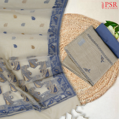 Light Beige Silk Cotton Dress Material