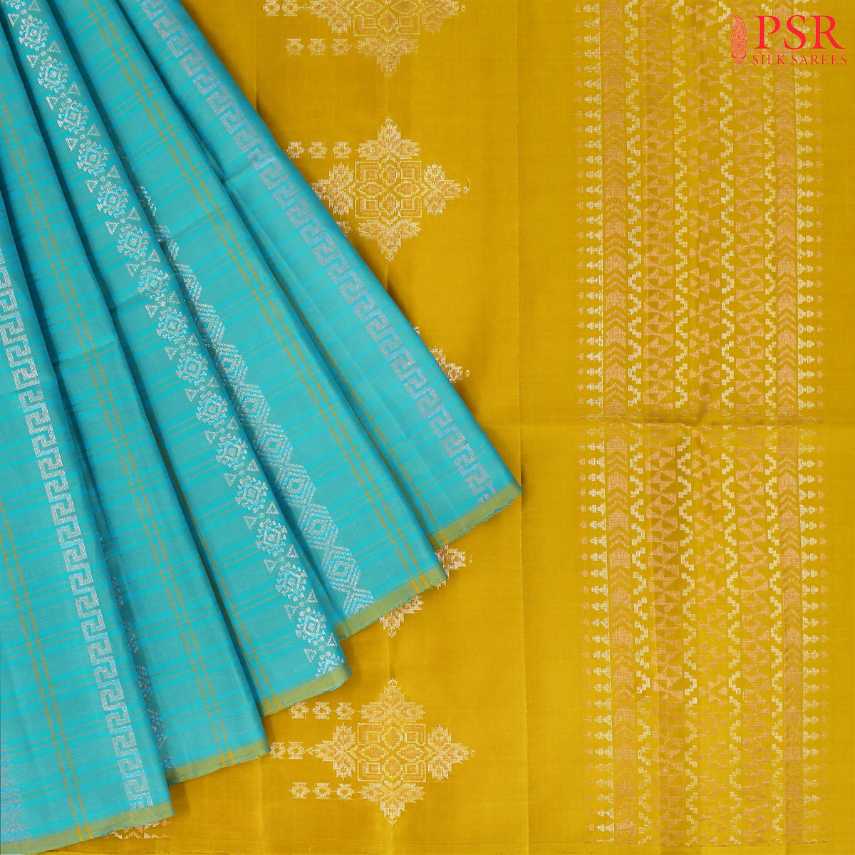 Turquoise Surf Soft Silk Saree