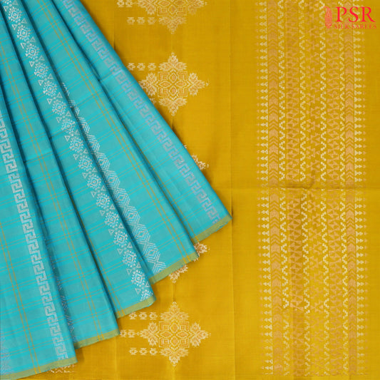 Turquoise Surf Soft Silk Saree