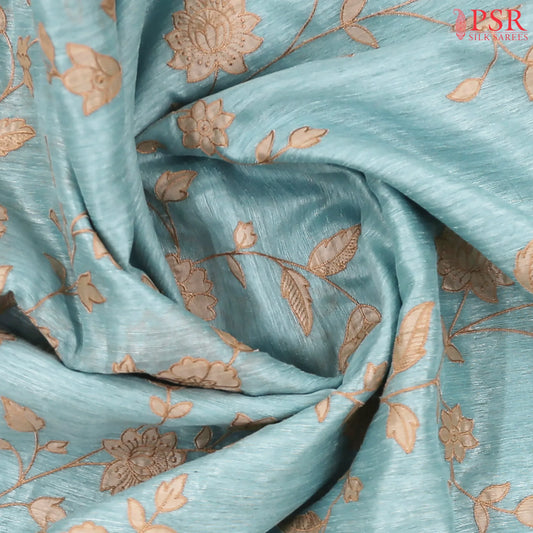 Light Blue Semi Tussar Saree