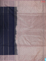 Dark Blue Jute Art Silk Saree