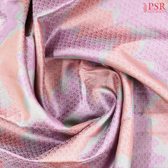 Orchid & Coral Kanchipuram Jacquard Silk Saree