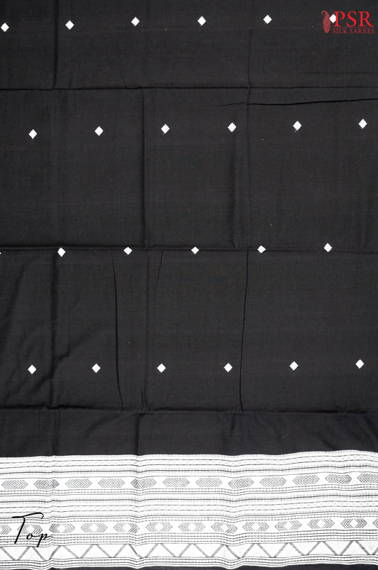 Black Jamdani Cotton Dress Material