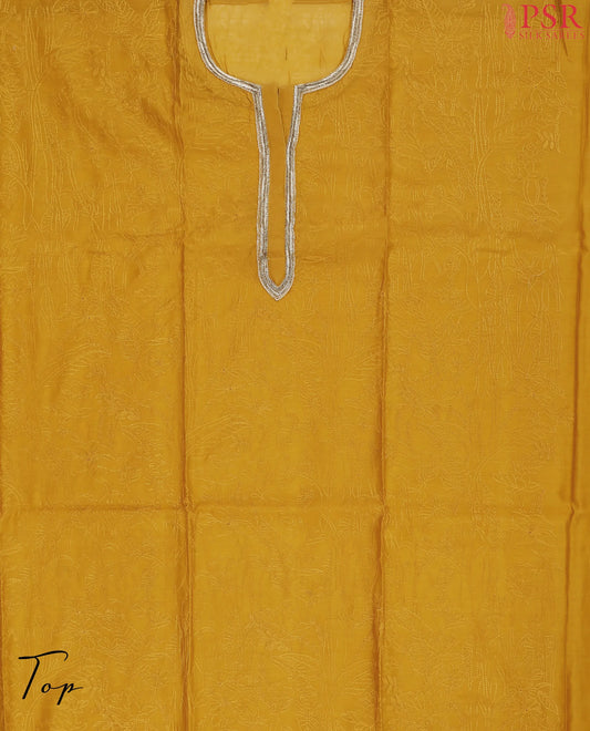 Mustard Yellow Moonga Silk Dress Material