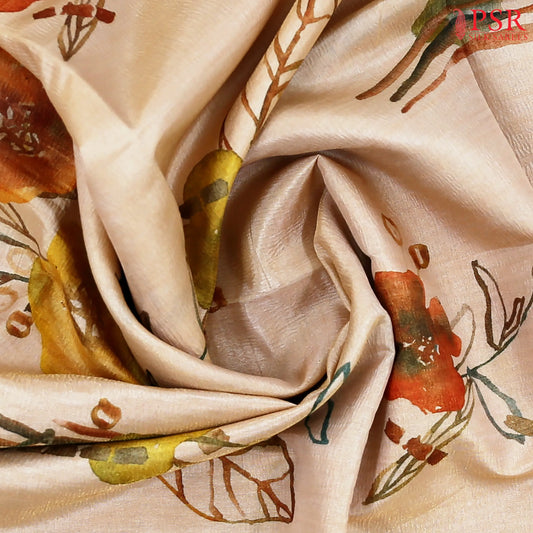 Blush Peach Tissue Saree