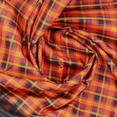 Red & Orange  Kanchipuram Silk Saree