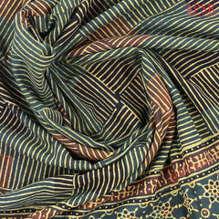 Dark Green Jaipur Cotton Printed Saree