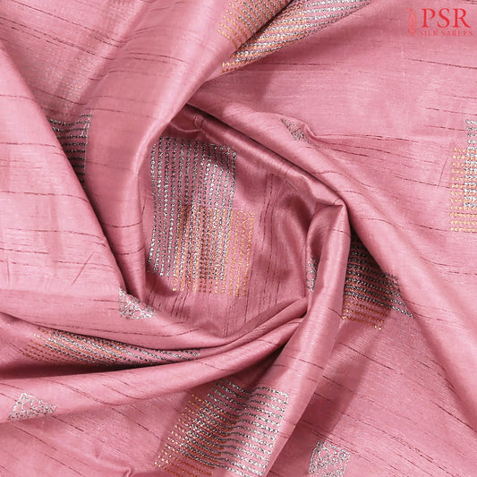 Orchid Pink Semi Tussar Embroidery Saree