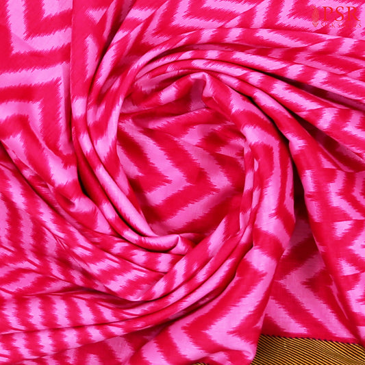 Pink Ikkat Tussar Saree