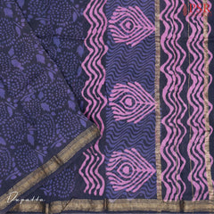 Dark Lavender Maheshwari Silk Cotton Dress Material