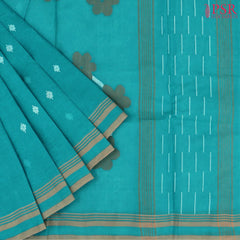 Cerulean Blue Bengal Cotton Saree