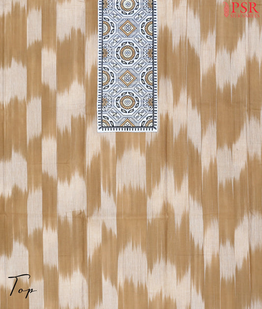 Tan Chirala Cotton Dress Material