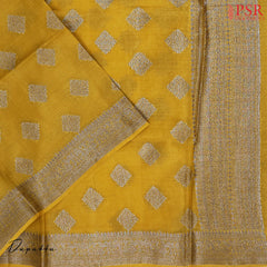 Mustard Yellow Tassar Dress Material