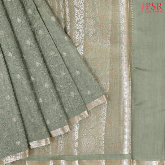 Sage Green Banarasi Silk Saree