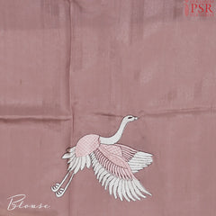 Brown Tricolor Semi Tussar Saree