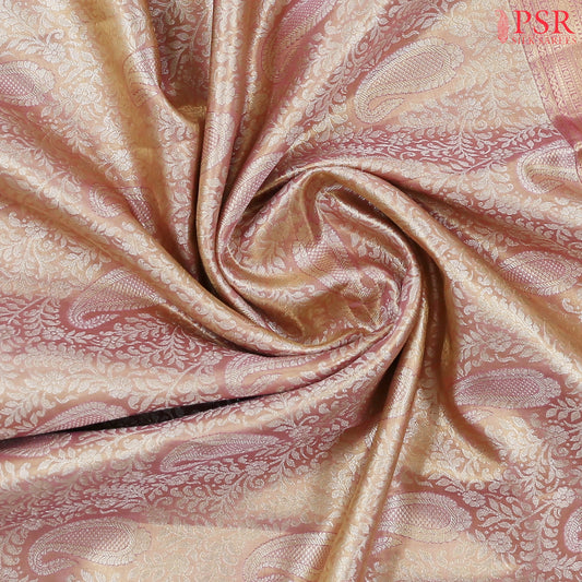 Taffy Pink Kanchipuram Tissue Silk Saree