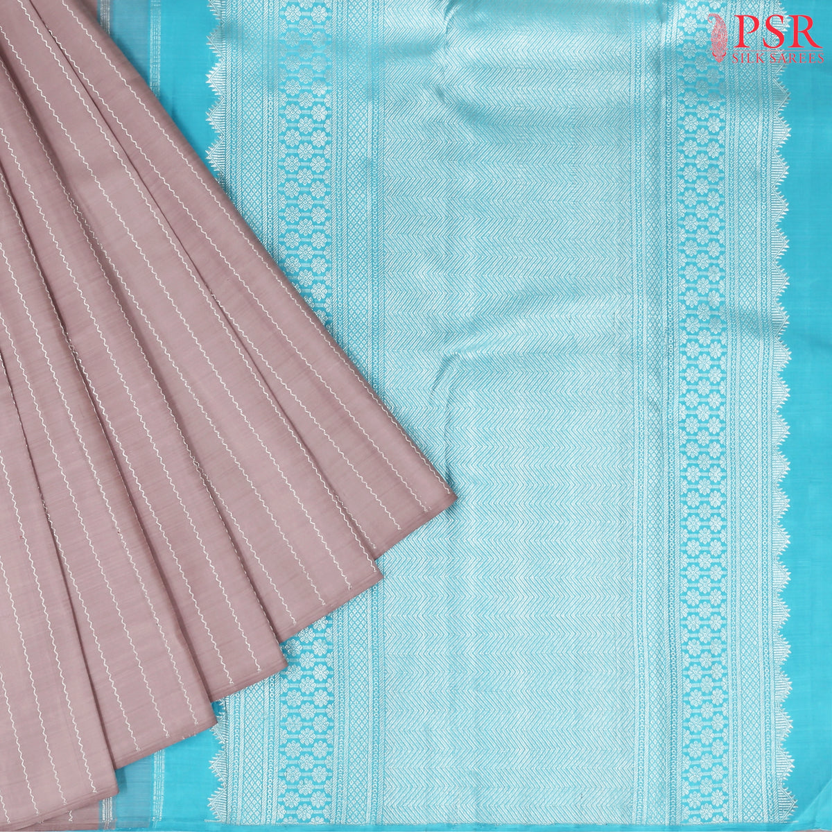 Light Dusty Mauve Kanchipuram Silk Saree